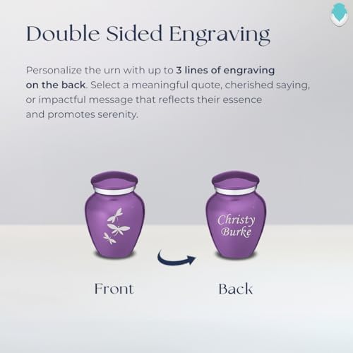 GetUrns Dragonfly Cremation Urn with Double Side Engraving