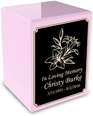 Light Pink Lily Urn Box for Cremation Ashes