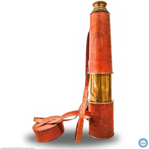 Antique Marine Telescope 36 Inch Folding Brass Spyglass Pirate Decor