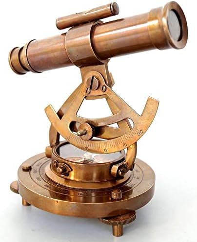 Maritime Brass Telescope with Compass and Level Base