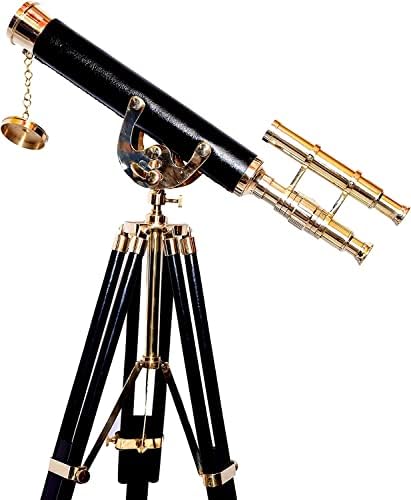 Nautical Desktop Standing Telescope Anchor-Master Decor Black Brass