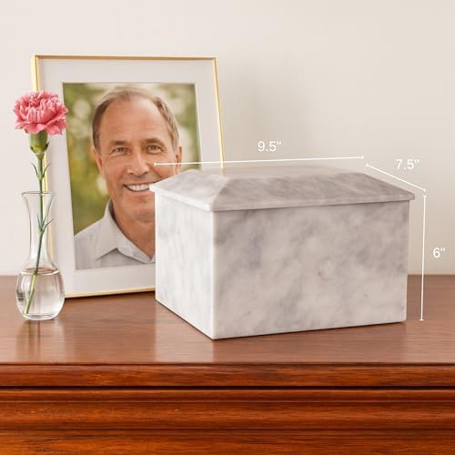 Bey-Berk Deering Moments Marble Cremation Urn White Adult Size