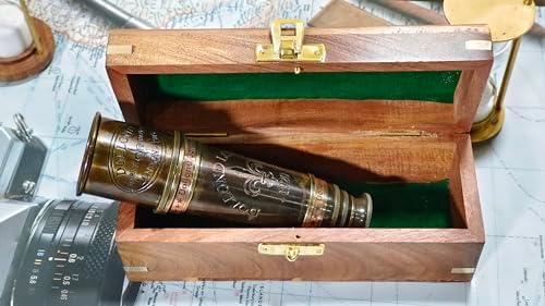 Antique Telescope with Brass Frame and Clear Vision