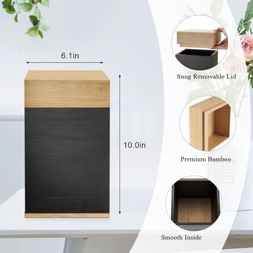 SOITIS Handcrafted Wood Urn for Ashes - Adult Large Cremation Urn with Bamboo Top