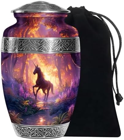 Unicorn Themed Cremation Urn - 10 Inch Adult Decorative Urn