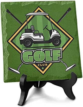 Wooden Stand Decorative Signs with Sports Theme Ceramic Plaque