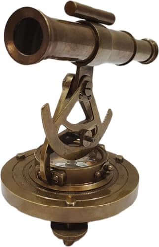 Vintage Brass Spyglass Telescope with Compass Decor