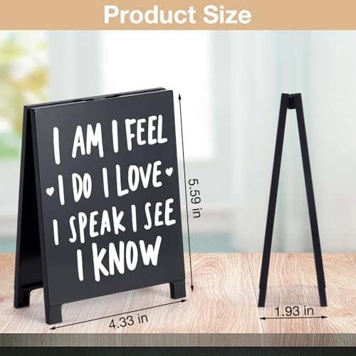 I Am I Feel I Do Desk Sign Motivational Decor