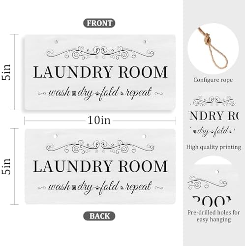 Farmhouse Laundry Room Decor Wall Sign 10x5 Inches