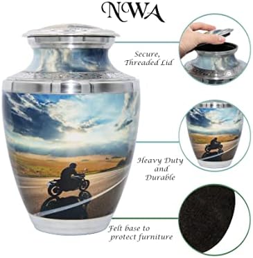 Motorcycle Cremation Urn with Velvet Bags and Custom Engraving