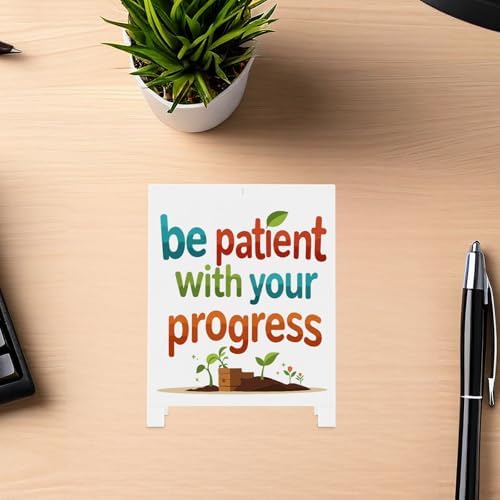 Inspirational Office Decor Desk Sign Be Patient With Your Progress
