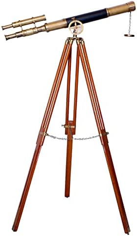 Nautical Black Leather Designer Telescope
