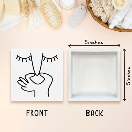 Funny Bathroom Decor Wooden Box Sign 5x5 Inch