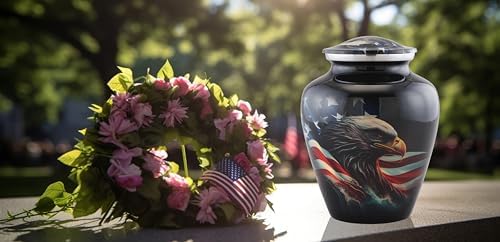 American Honor Urn - Patriotic Flag Eagle Cremation Urn for Ashes