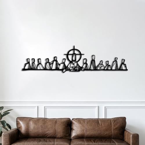 Modern Last Supper Wall Decor in Black Metal