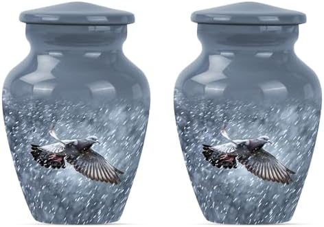 Dove Urn Set of 2 3 Inch Decorative Cremation Urns for Human and Pet Ashes