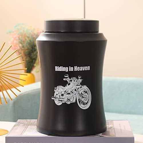 220 lbs Black Motorcycle Urn for Adult Male Ashes