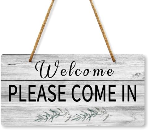 Welcome Sign for Front Door Double-Sided Wooden Decor