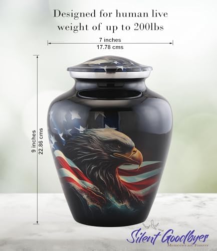 American Honor Urn - Patriotic Flag Eagle Cremation Urn for Ashes