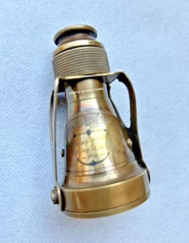 V19 Antique Brass Monocular Spyglass Telescope for Home Decor