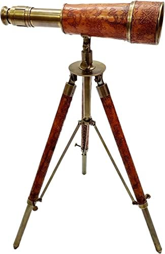 Vintage Marine Design Nautical Single Barrel Antique Brass Telescope