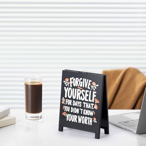 Forgive Yourself Motivational Desk Sign Office Decor