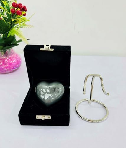 Classic Heart Shaped Grey Footprint Urn for Human Ashes