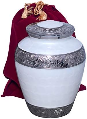 Elite Blue Flower Engraved Cremation Urn for Ashes Adult 200 Cubic Inches