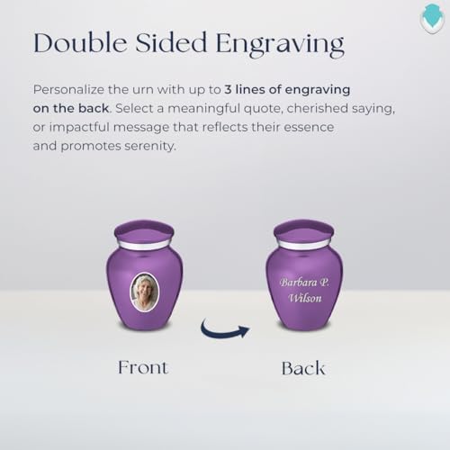 GetUrns Personalized Purple Cremation Urn with Double Engraving