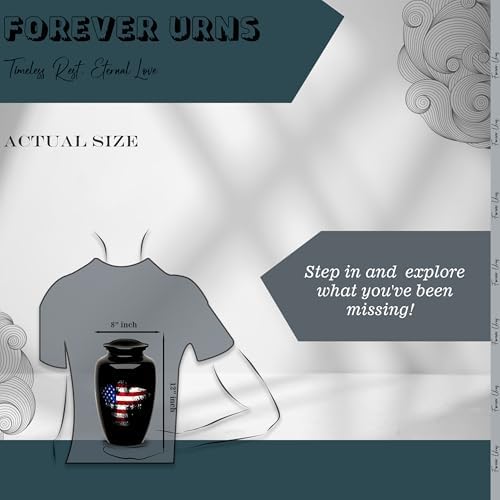 Forever Urns Adult Cremation Urn with American Eagle Flag Design