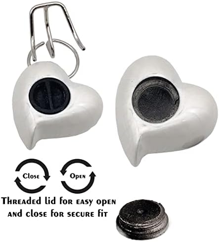 Handcrafted White Heart Shaped Cremation Urn with Stand and Gift Box