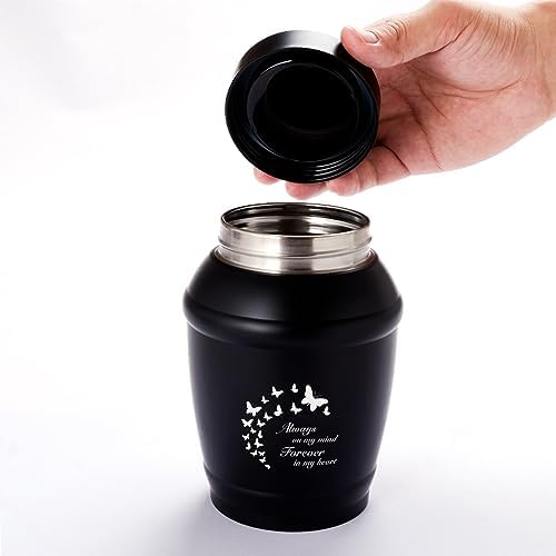 57 Inch Medium Cremation Urn Black Butterfly