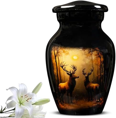 Stylish Deer Cremation Urn with Velvet Gift Box and Bag