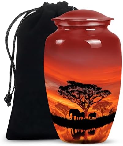 Elephant Cremation Urn Set Large Small for Ashes