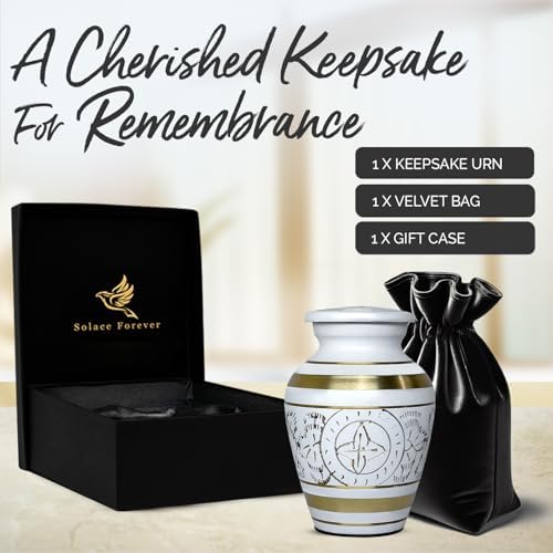 Small Urns for Human Ashes Keepsake - White Small