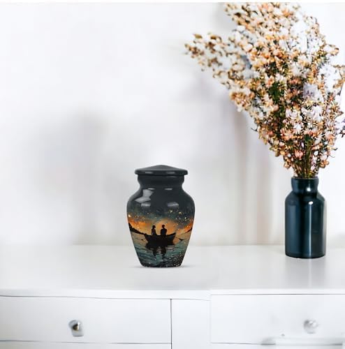 Elegant Cremation Urns Set of 2 3 Inch Gray Decorative Urns