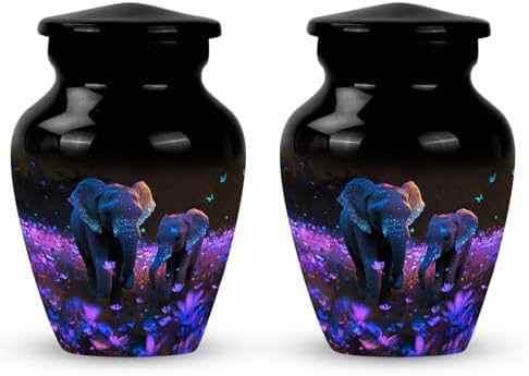 YATSKIA 3 Inch Decorative Urns for Human Ashes Pack of 2
