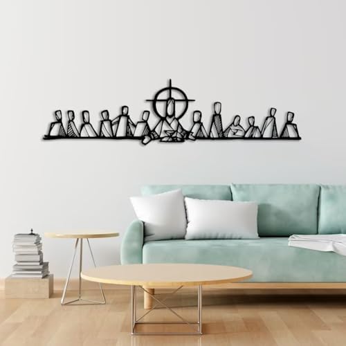 Modern Last Supper Wall Decor in Black Metal