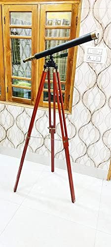 Nautical Vintage Decorative Wooden Tripod Telescope
