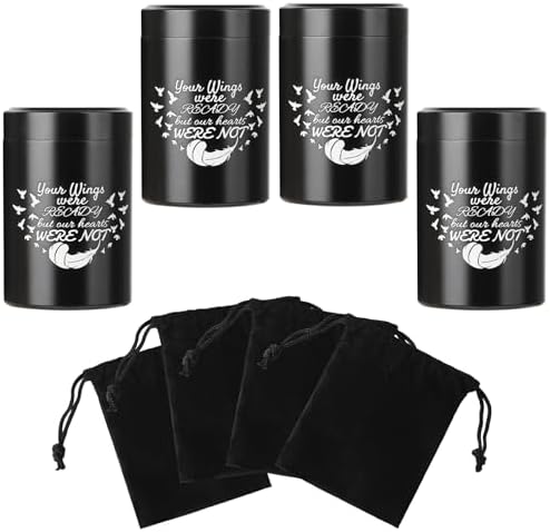 Abigio Mini Cremation Urn Set of 4 Black