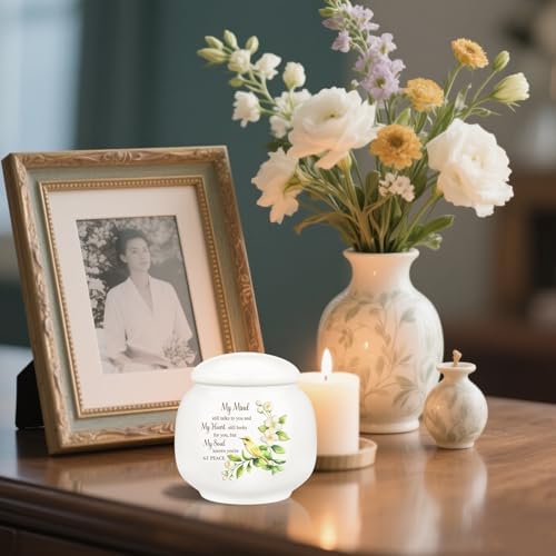 SOITIS 24 Inch Ceramic Urn for Human Ashes - Elegant Mini Memorial Keepsake