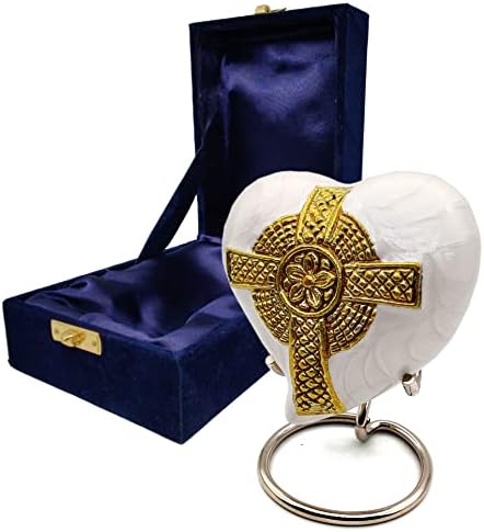 Jesus Cross Heart Keepsake Urn - Mini Cremation Urn for Ashes