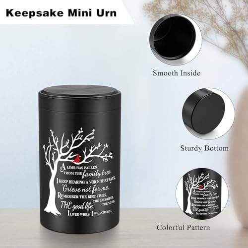 SOITIS Elegant Mini Cremation Urn Stainless Steel Marbling Black