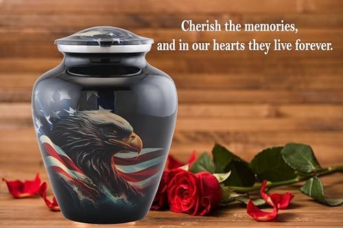 American Honor Urn - Patriotic Flag Eagle Cremation Urn for Ashes