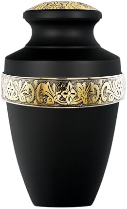 Grecian Cremation Urns for Human Ashes - Black Large
