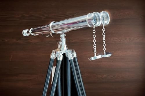 Nautical 18 Brass Telescope Binocular with Tripod Stand