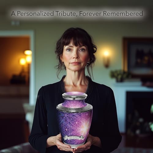 Seed of Life Cremation Urn for Women - Handcrafted Butterfly Design