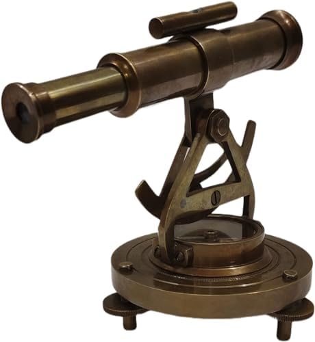Vintage Brass Spyglass Telescope with Compass Decor