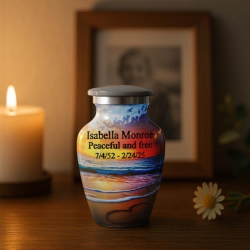 Personalized Gray Cremation Urn with Custom Text