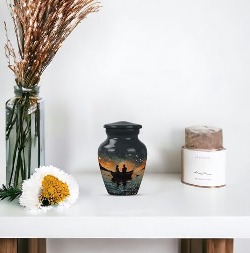 Elegant Cremation Urns Set of 2 3 Inch Gray Decorative Urns